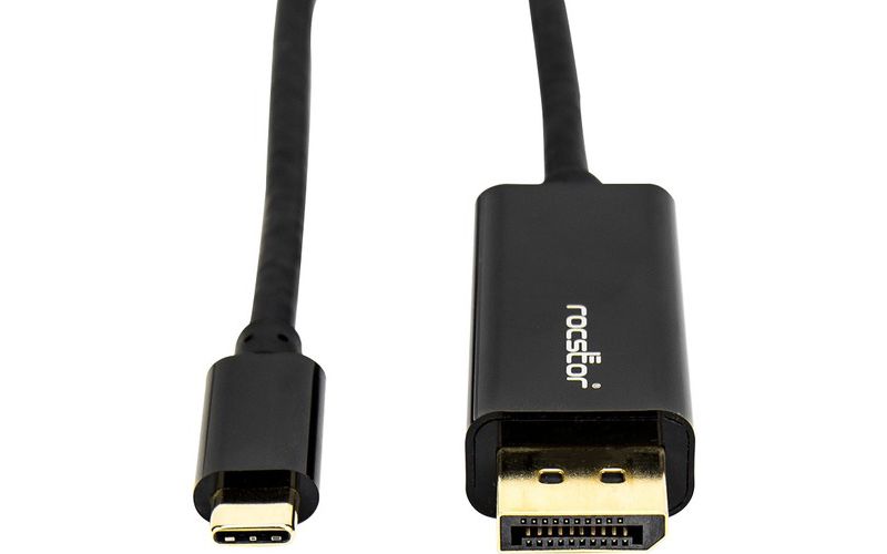 Rocstor Y10C167-B1 Premium 6ft USB-C to DisplayPort Cable M/M- USB Type-C to DisplayPort Converter Cable