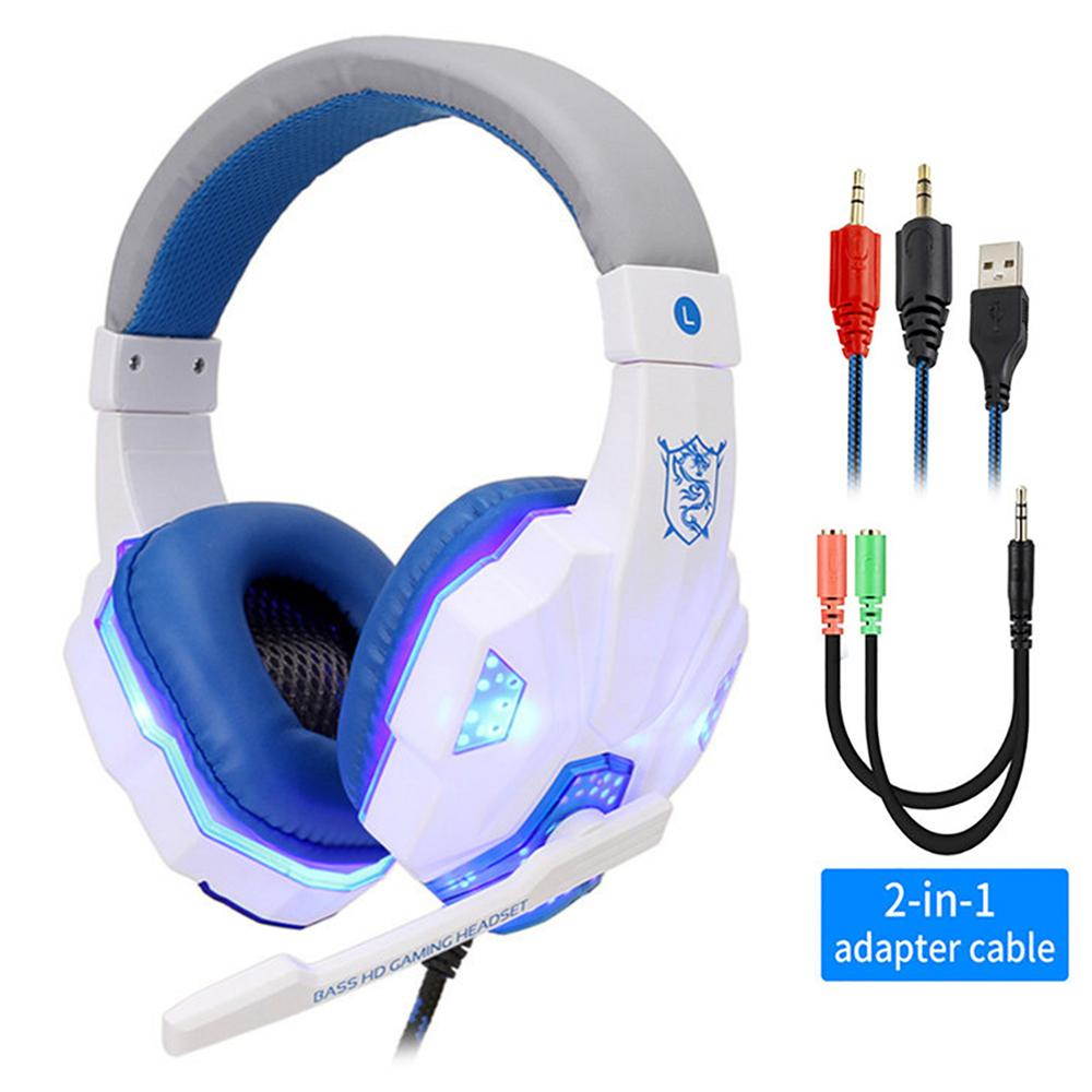 SpeedSpider Professional Led Light Gamer Headset for Computer PS4 Gaming Headphones Adjustable Bass Stereo PC Wired Headset With Mic