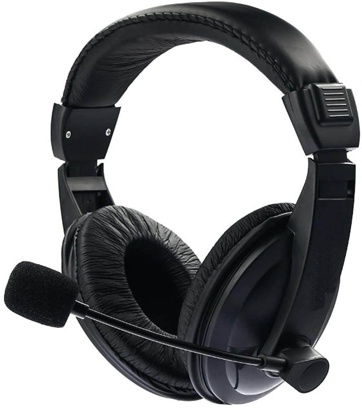 New Wired Headphones Business Bass Stereo Headset Gaming Earphones with Microphone for PC Laptop Mobile Phone Mp3 Meeting Black