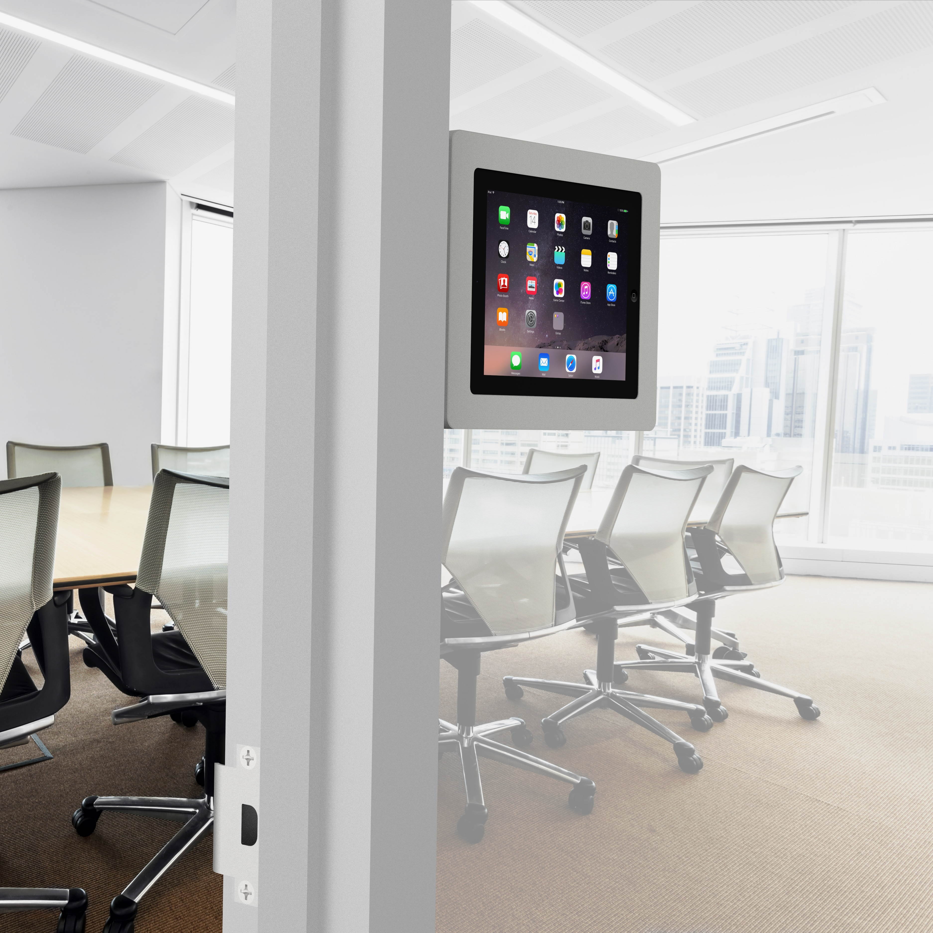 VidaMount Light Grey Enclosure and Fixed Permanent Glass Mount [Bundle] compatible with iPad 2/3/4