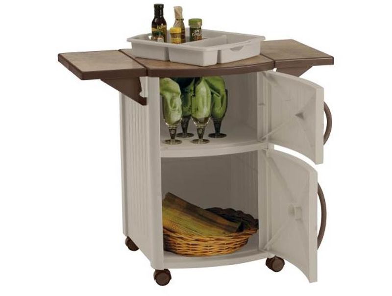 Slat Top Serving Cart - Gray - Apollo Outdoor