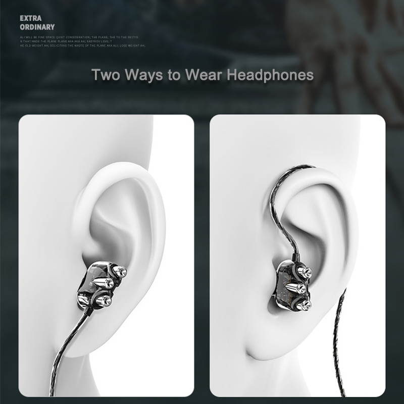 Subwoofer wired headset 3.5mm in-ear headset, dual-motion coil, dual-speaker wire-controlled tuning, suitable for oppo, Huawei, vivo, Xiaomi and other smartphones