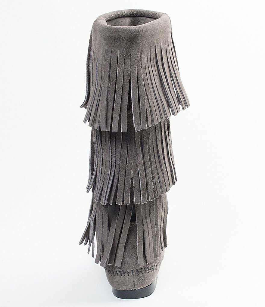 Minnetonka Women's Calf Hi 3-Layer Fringe Boots