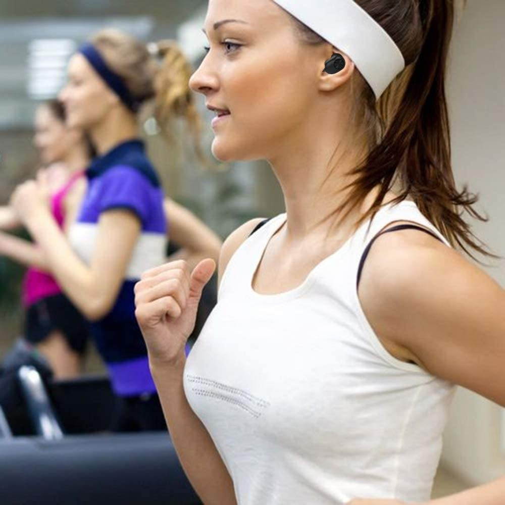 Waterproof Earphone Wireless Stereo Headphone Bluetooth Earbuds IPX7 Waterproof Sweatproof Earbud in Ear Headset with Charging Case,Headphone Mic for Showering Driving Running Cycling