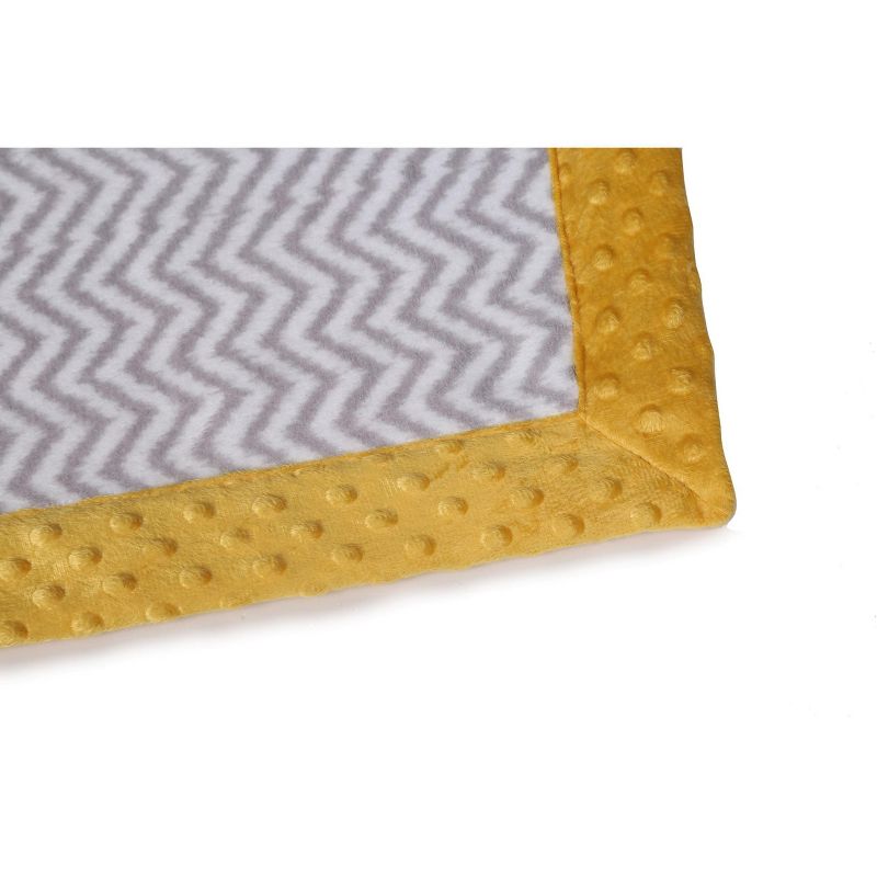 Bacati - Grey Chevron with Solid Border Blanket (Grey Chevron/Yellow Border)