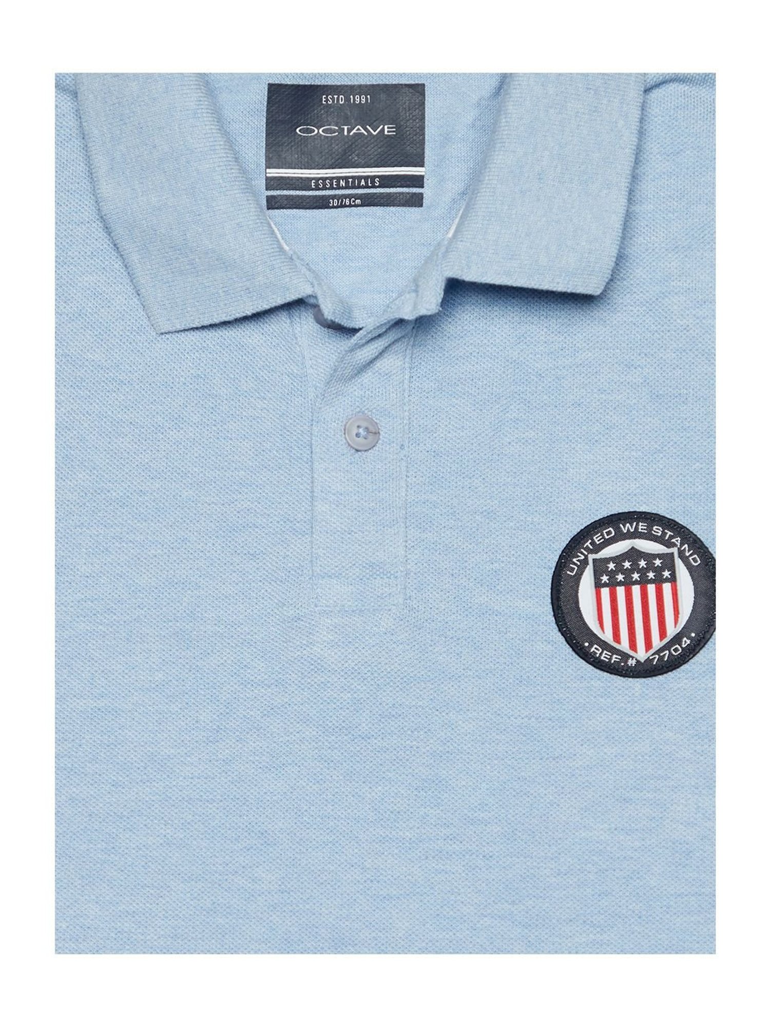 Octave Kids Sky Melange Cotton Polo T-Shirt