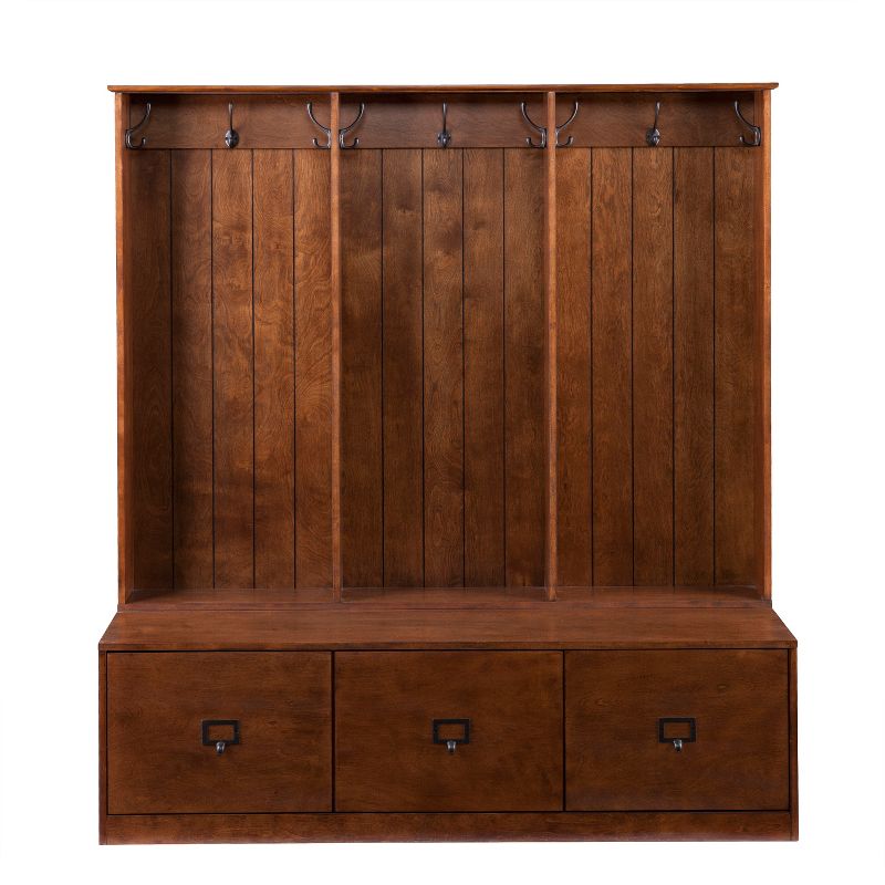 Jengu Storage Entryway Unit Chrome Mirror Brown - Aiden Lane