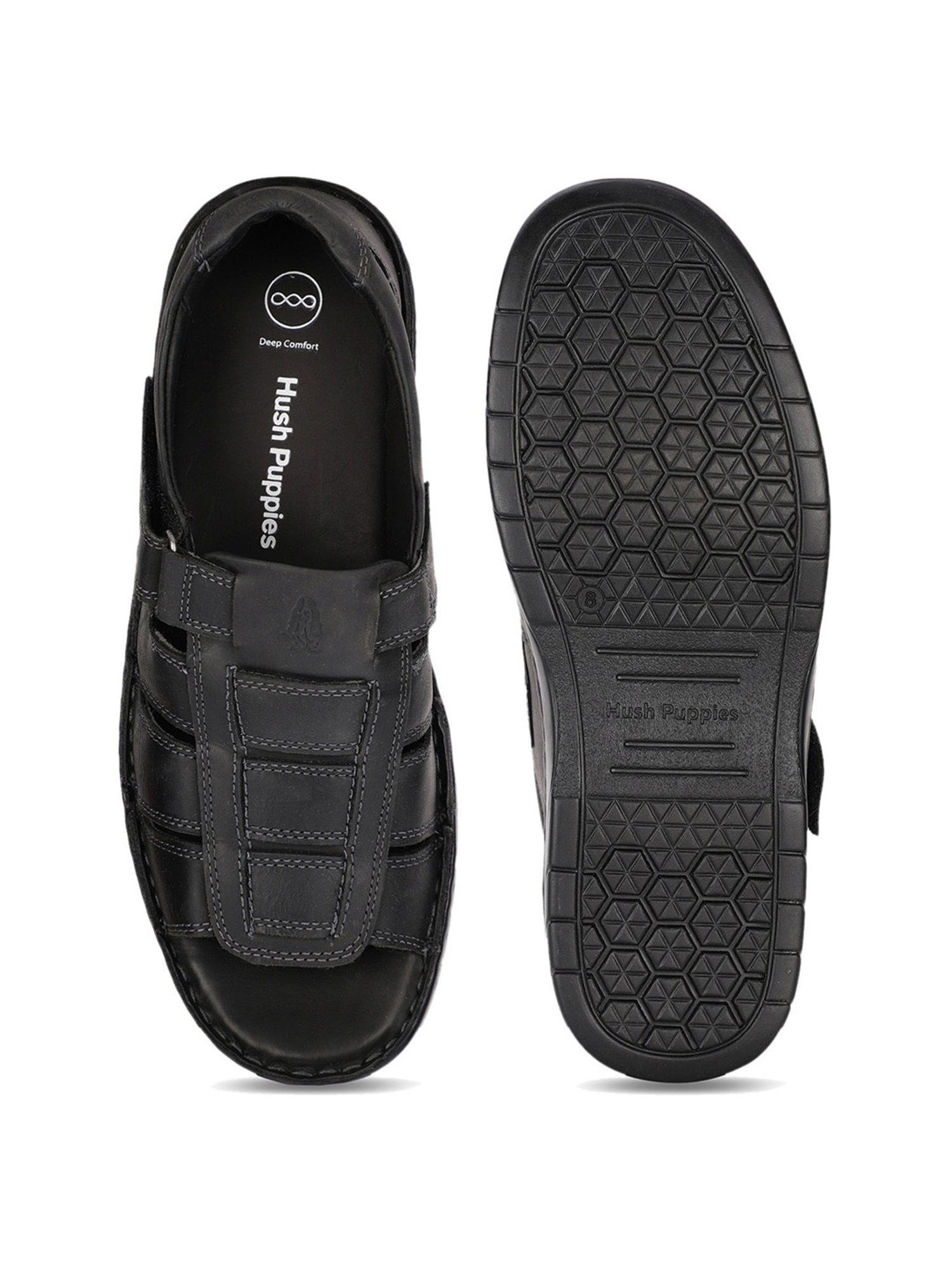 Hush Puppies by Bata Men's Black Fisherman Sandals