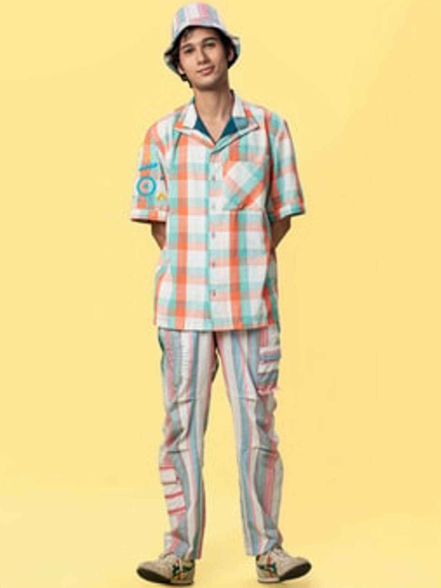 Anushe Pirani White & Coral Of Myriad Minds Pants