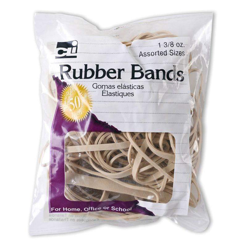 Charles Leonard Inc 56381 3/8 Oz Bag Rubber Bands Assorted Sizes