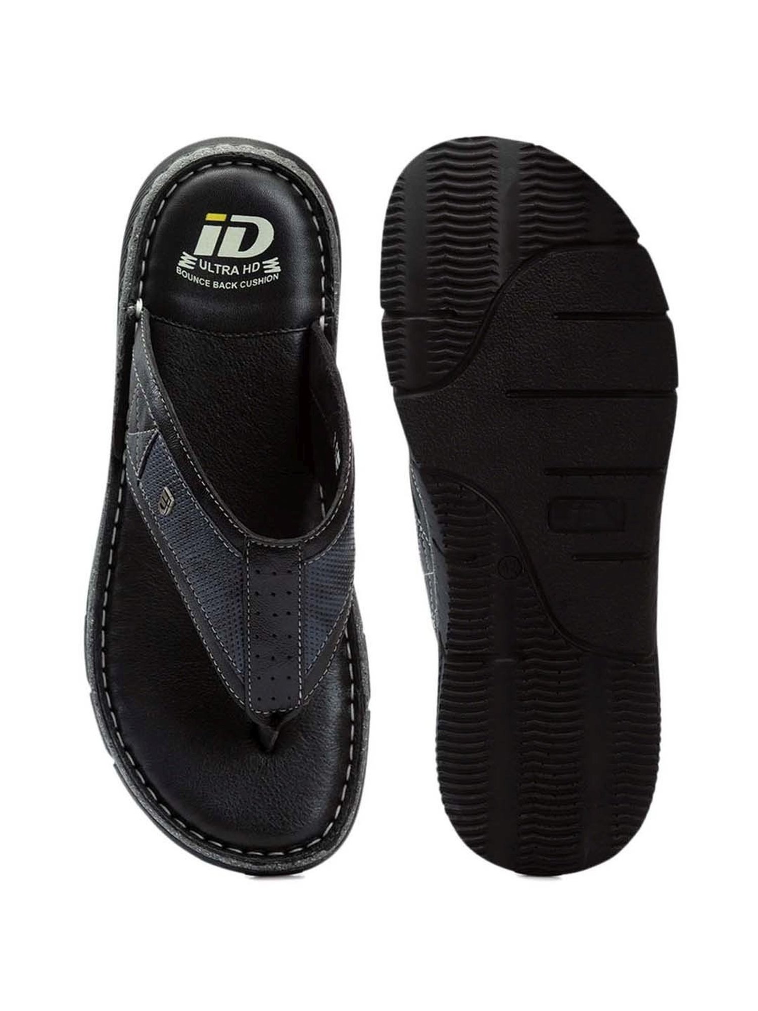 ID Men's Black Thong Sandals