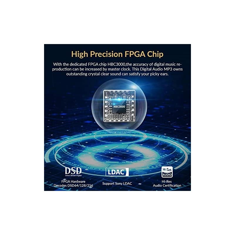 AP80 PRO MP3 Player with Bluetooth, High Resolution Lossless Music Player with LDAC/aptX/FLAC/Hi-Res Audio/FM Radio, Digital Audio Player with Full Touch Screen (Black)