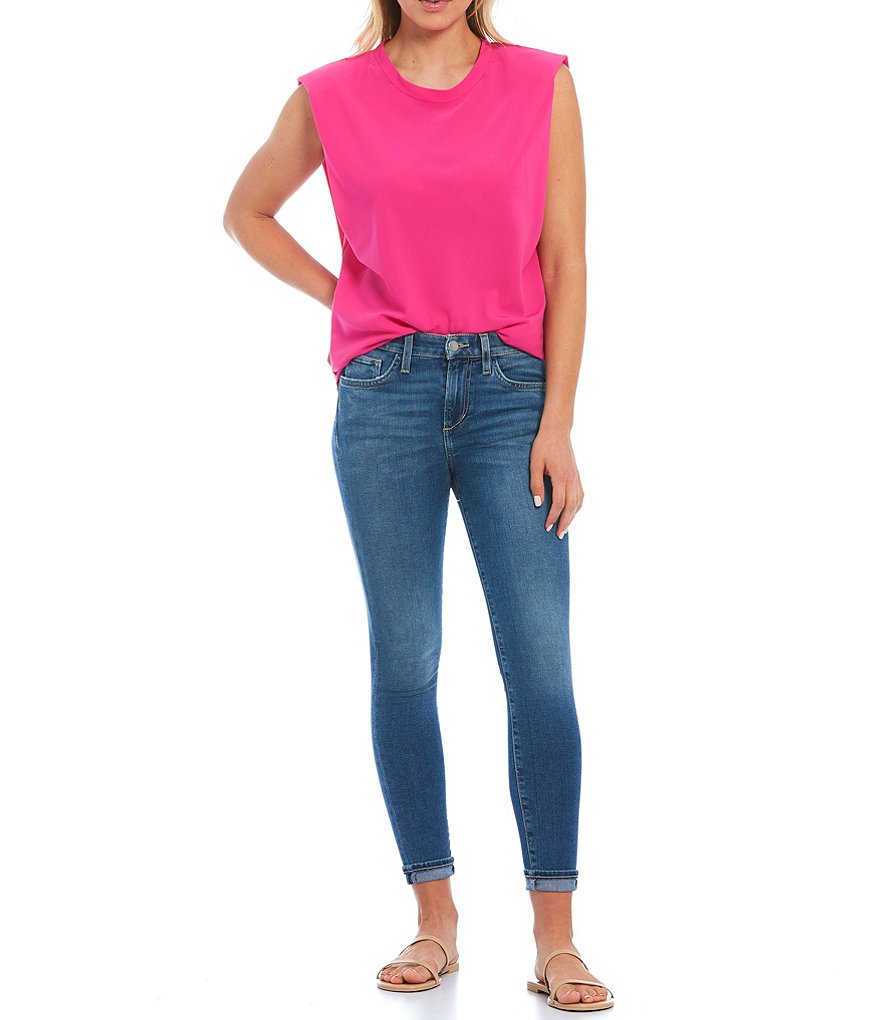 Joe's Jeans Icon Crop Mid Rise Skinny Cuff Hem Jeans