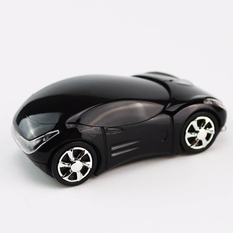 HISPETECH 1200DPI 2.4G Mini Wireless Mouse Car Shaped Mouse USB Portable Optical Mice LED Light for PC Laptop Computer Home Office