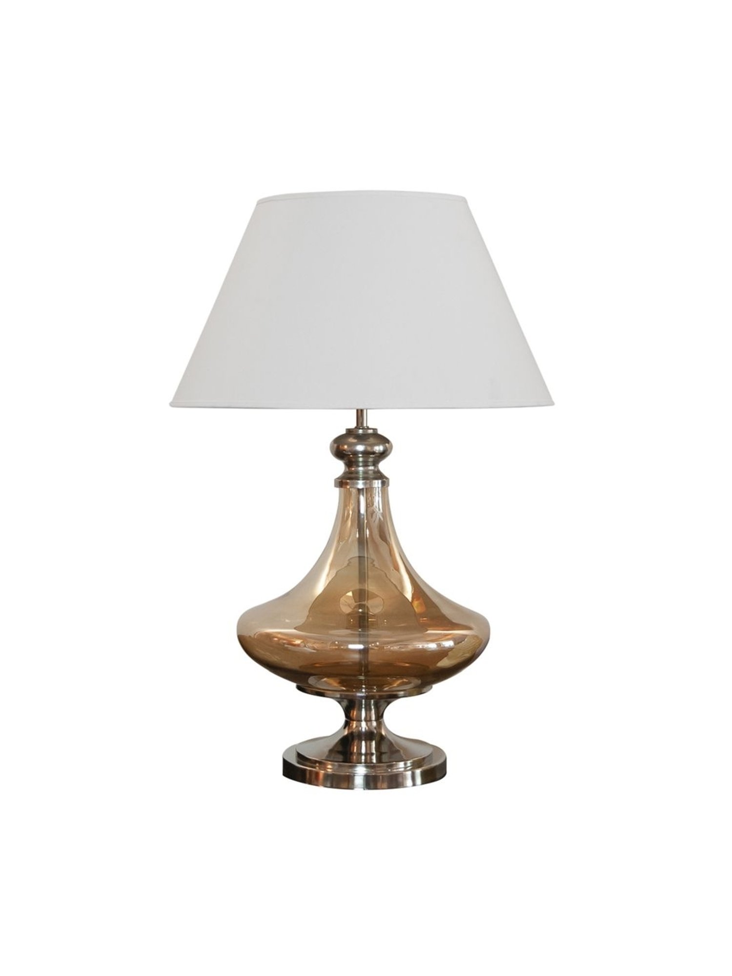 Kapoor Lamp Shades Gold & White Glass Delicea Luster & Cotton Shade Table Lamp