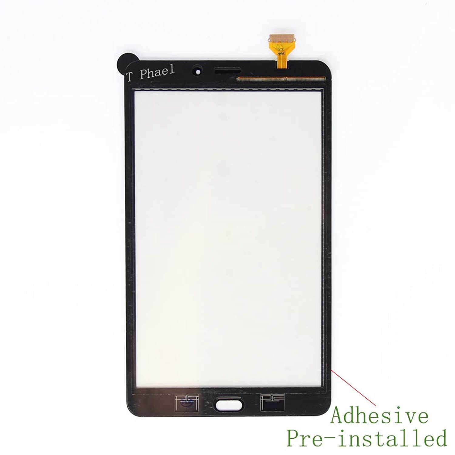 T Phael Black Compatible Samsung Galaxy SM-T380 Touch Screen Glass Digitizer Replacement, for Tab A 8.0 2017 WiFi Version, NOT for LTE SM-T385(NO LCD) with Adhesive and Tools