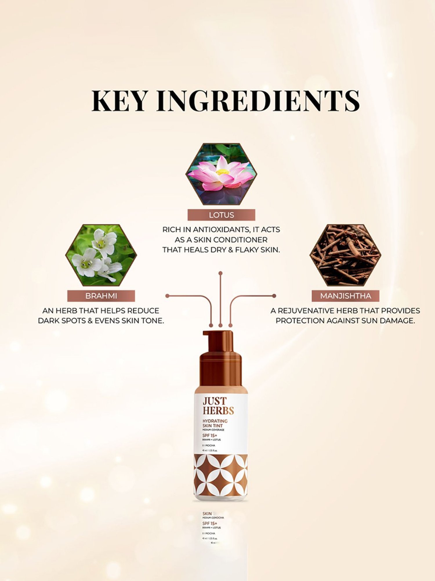 JUST HERBS Hydrating Skin Tint SPF 15+ 11 Mocha - 40 ml