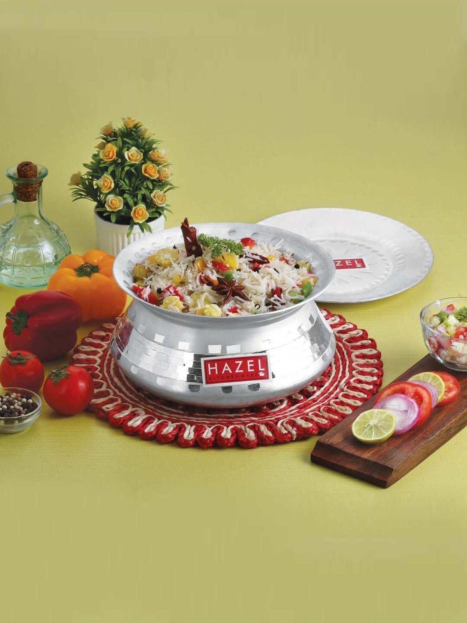 Wonderchef Ebony Hard Anodized Non-stick Biryani Handi with Lid