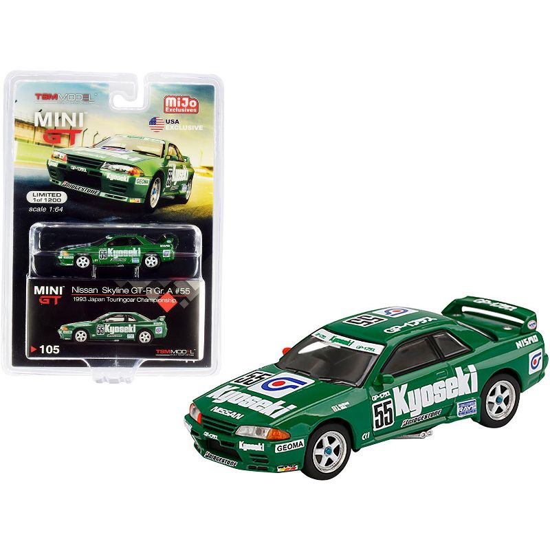 Nissan Skyline GT-R (R32) Gr. A RHD #55 "Kyoseki" Japan Touring Car Championship 1993 Ltd Ed 1200 pcs 1/64 True Scale Miniatures