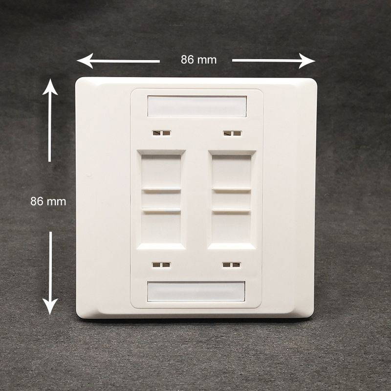 5 PCS - 4 Port Wallplate For RJ11 RJ45 Socket Wall Mount Faceplate,RJ45 Network Keystone Telephone Jacks Panel 86x86mm