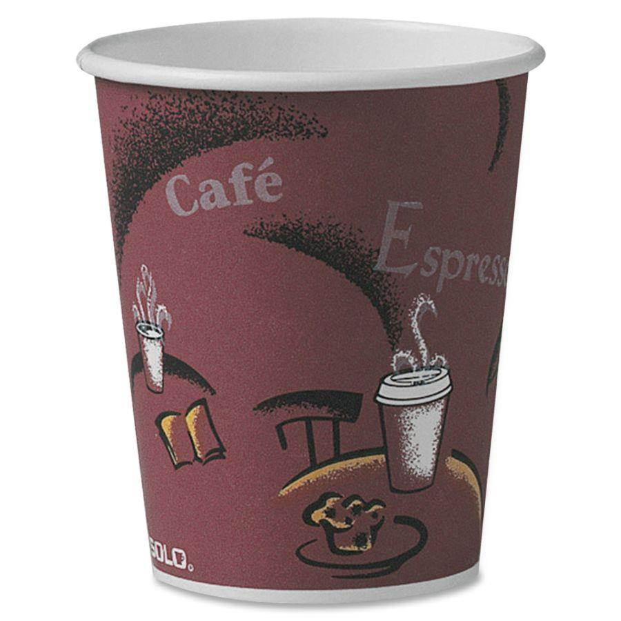 Bistro Design Hot Drink Cups, Paper, 10 oz., Maroon, 300/Carton