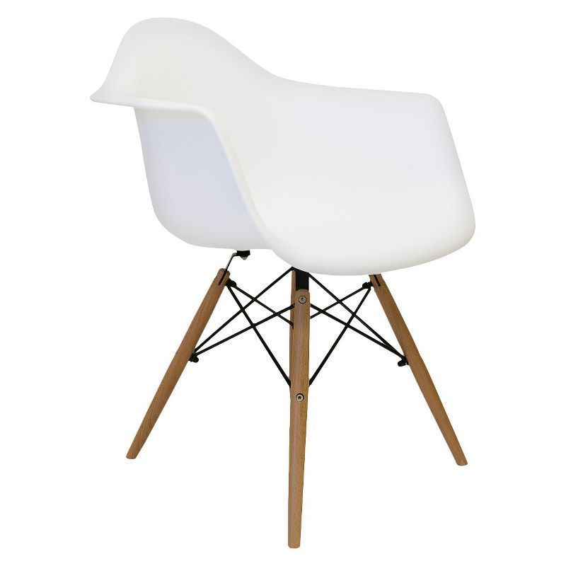 Set of 2 Aeon Dijon Armchair - White with Wood Legs