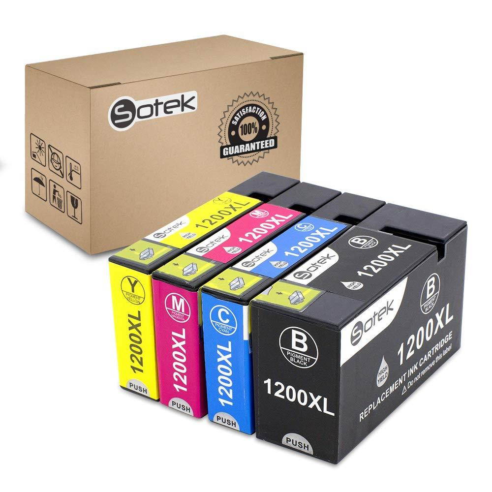 Sotek Compatible Ink Cartridge Replacement for PGI-1200XL Mixfy MB2320 MB2020 MB2050 MB2350 MB2120 MB2720 (BK/C/M/Y, 4-Pack)