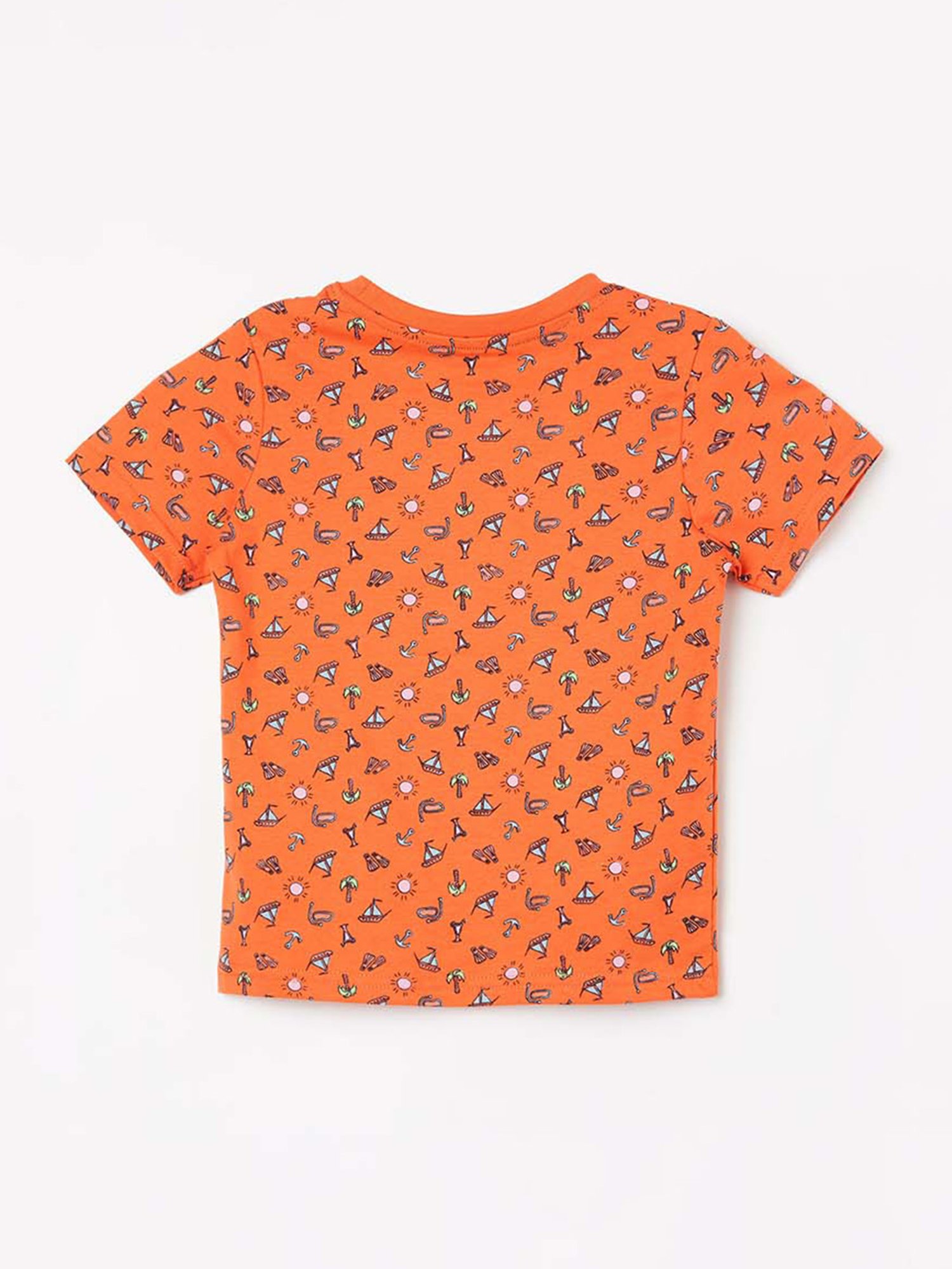 Juniors by Lifestyle Kids Orange Cotton Printed T-Shirt