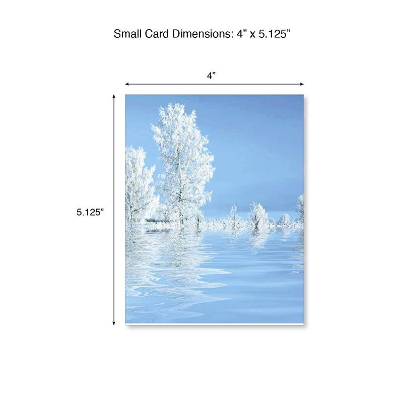 Box of 10 White Landscapes Blank Note Cards with Envelopes 4 x 512 Inch Beauty of Nature All Occasion Greeting Cards Assorted Boxed Notecard Set AM6134OCBB1x10