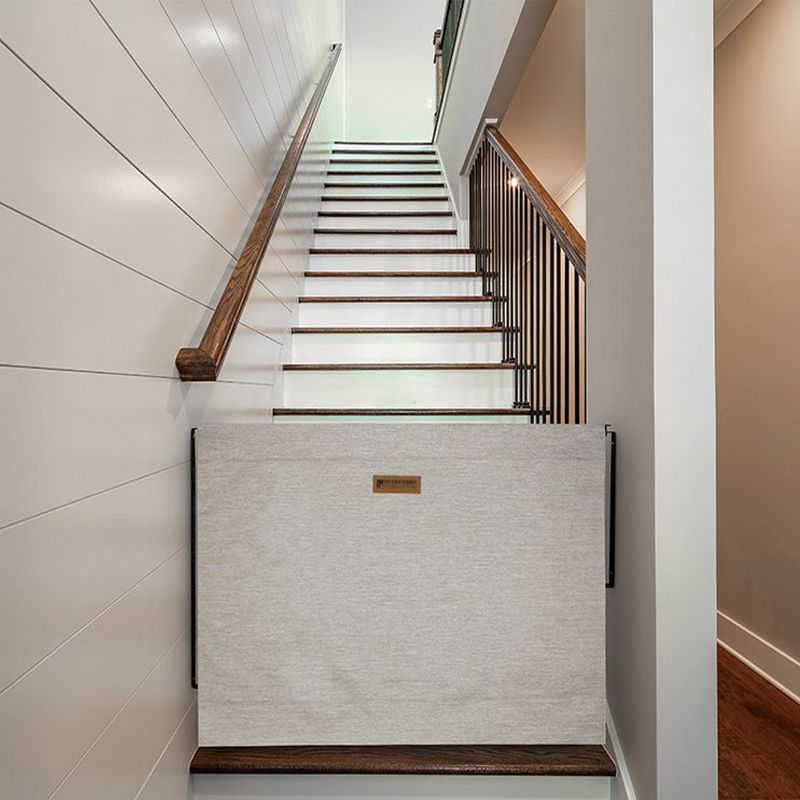 The Stair Barrier Regular Wall to Wall Single Panel Swing Gate with Fabric Slipcover Baby and Pet Safety Gate, 27 to 42.5 Inch, Burlap Khaki