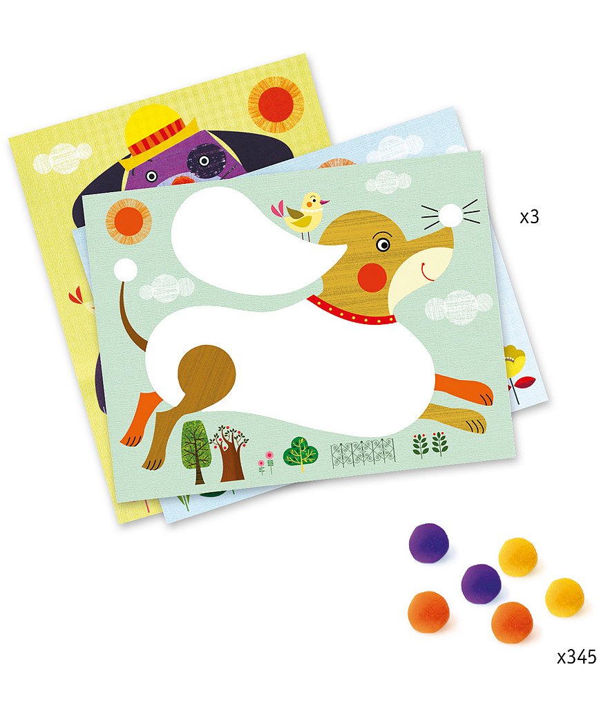 Djeco Pom Pom Puppies Collage Activity Set