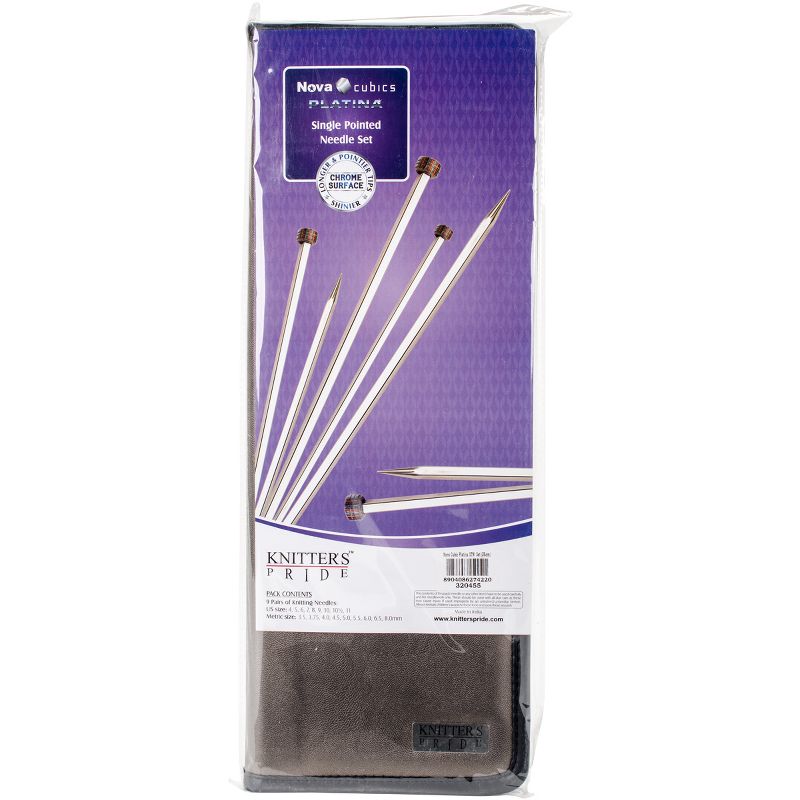 Knitter's Pride-Cubics Platina Straight Needles Set 14"