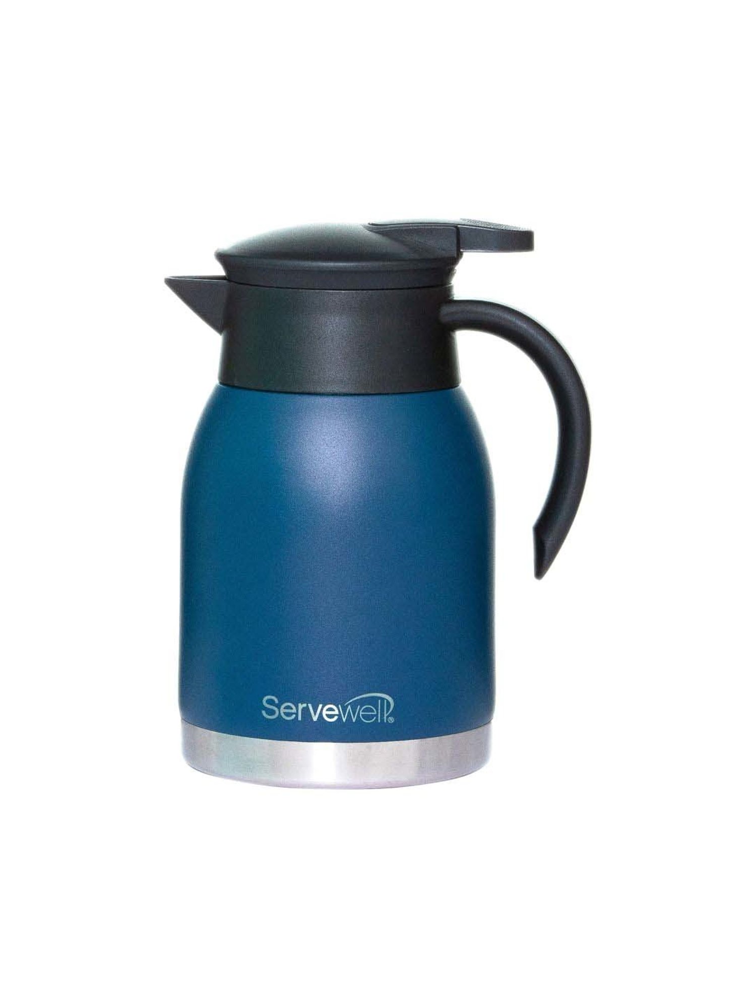 Servewell Navy Blue Steel Heron Ss Vacuum Jug (0.75 L)