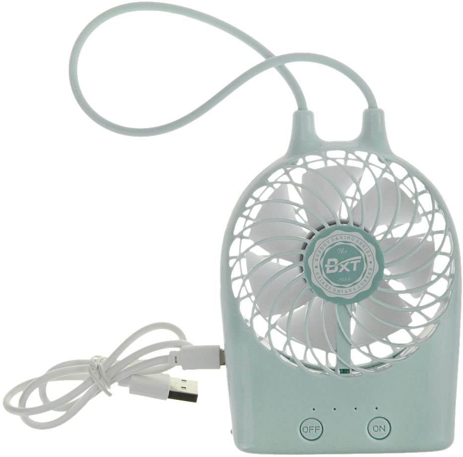 BXT LED Lighted Handheld Fan USB & Li-ion Battery Powered Mini Fan w/Cord,3 Speed Adjustable Rechargeable Summer Cooling Fan for Home,Dorm,Office,Camping,Hiking,Fishing,Walking,Picnic,BBQ,Shopping