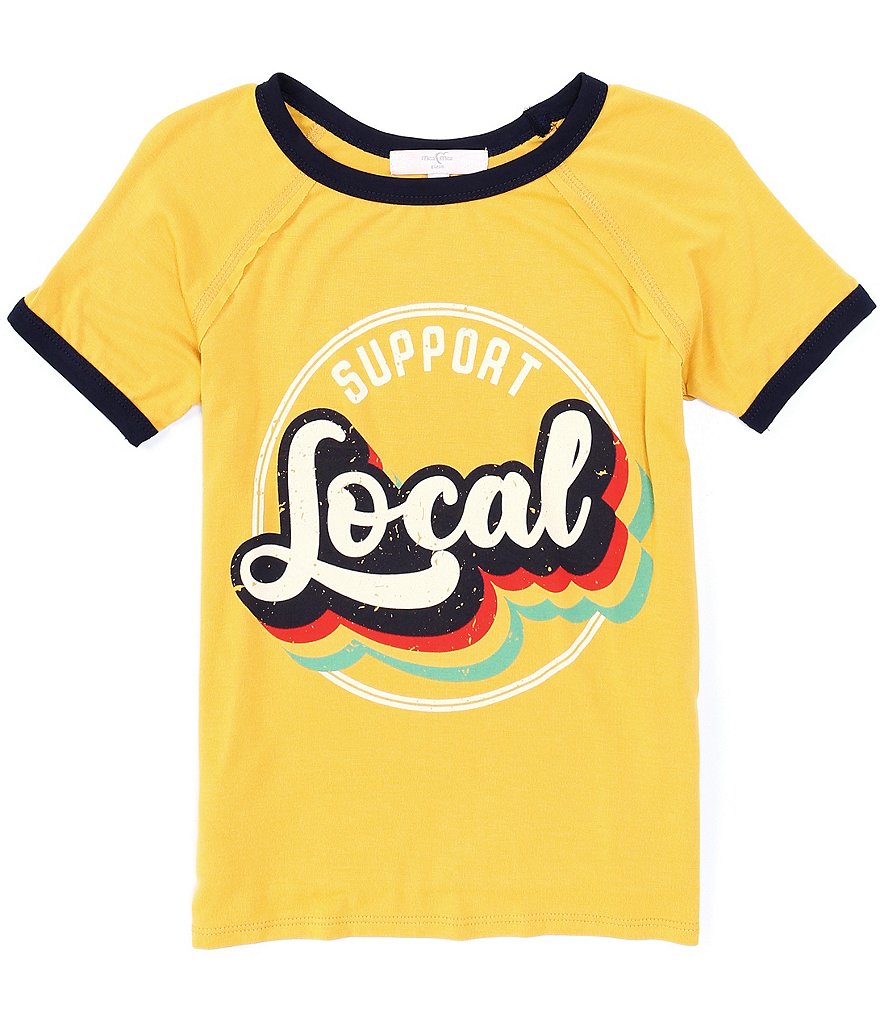 Moa Moa Big Girls 7-16 Short-Sleeve Ringer Graphic Tee