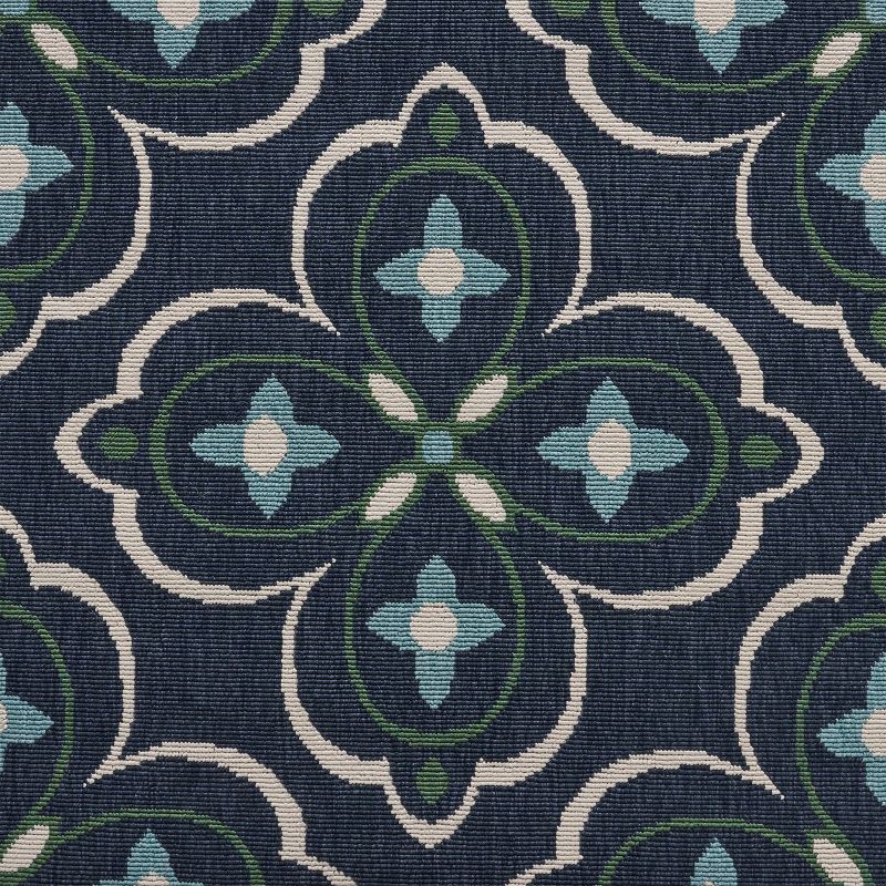 7'10" x 10' Camelia Medallion Outdoor Rug Blue/Green - Christopher Knight Home