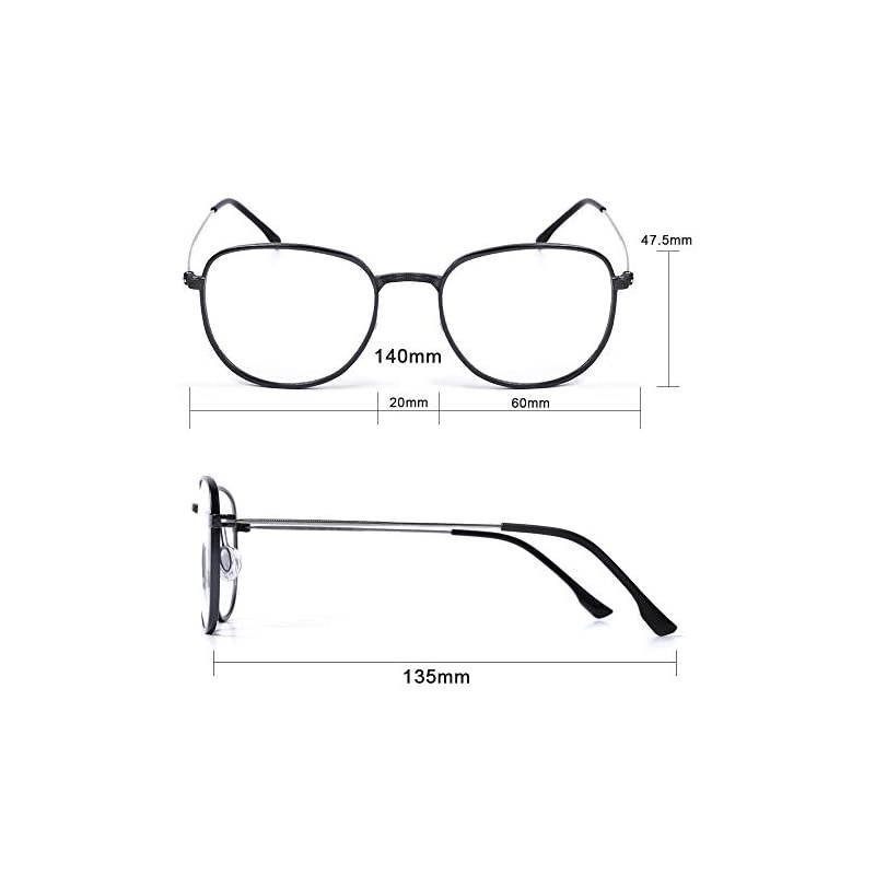 Blue Light Blocking Glasses Round Eyeglasses Frame for Women Men Blue Light Shield Filter Computer Reading Gaming Face Glasses Reducing UV Glare Anti Eye Strain Non Prescription Glasses