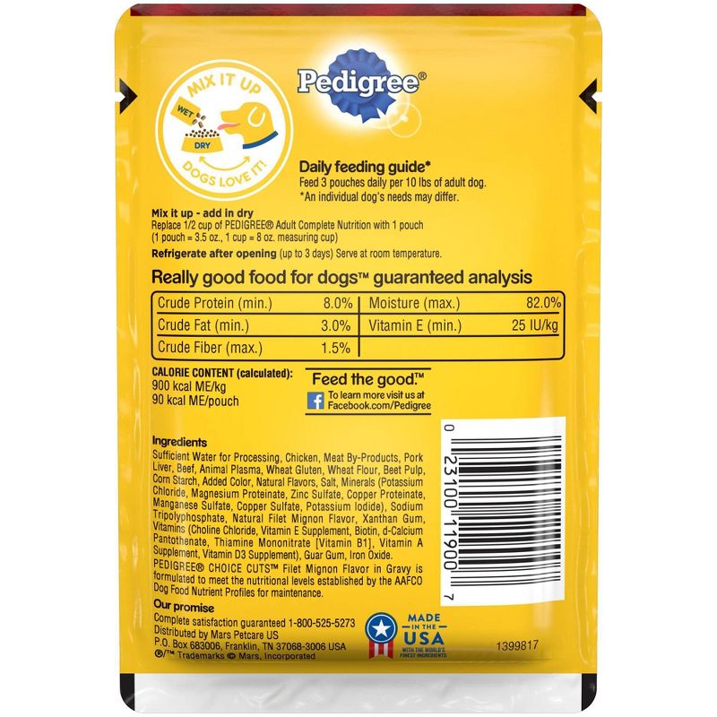 Pedigree Choice Cuts In Gravy Filet Mignon Flavor Wet Dog Food - 3.5oz