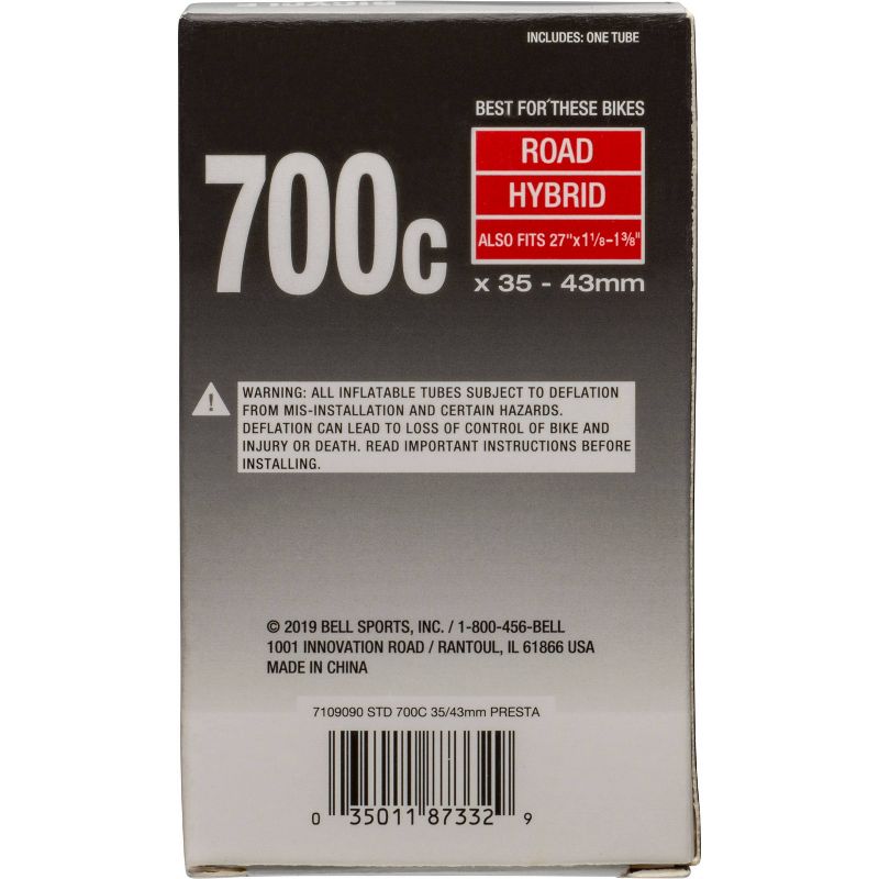 Bell 700c/28" Standard Bike Inner Tube - Black