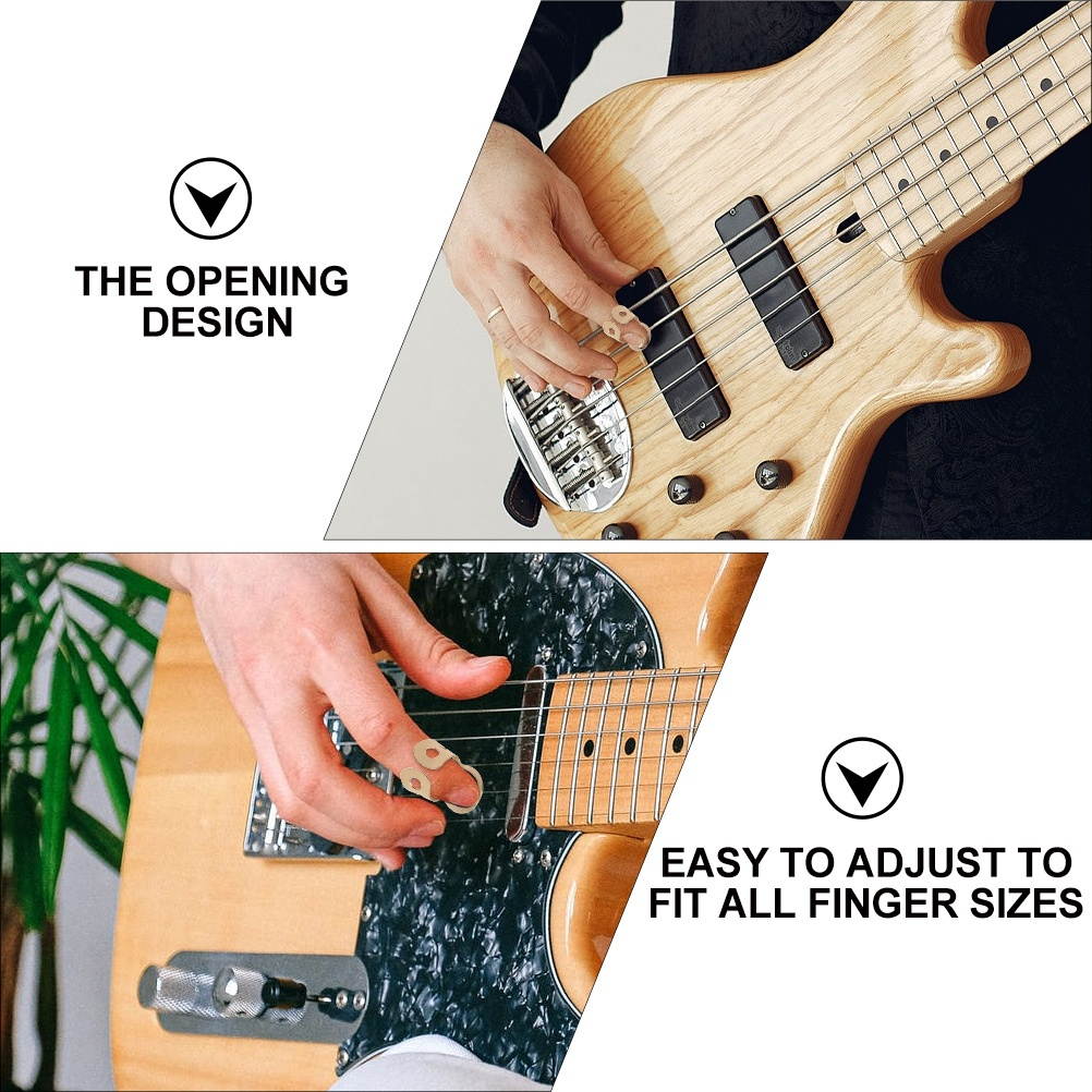 8 PCS Adjustable Thumb Pick Stainless Steel Hollowed Index Finger Plectrum