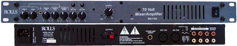 ROLLS MA1705 70V 70W Mixer Amplifier