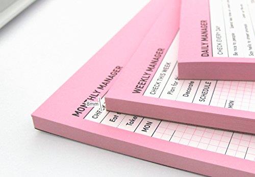PAPERIAN Weekly Manager - Undated Weekly Desk Pad Scheduler, Planner (Weekly, Bubblegum Pink)