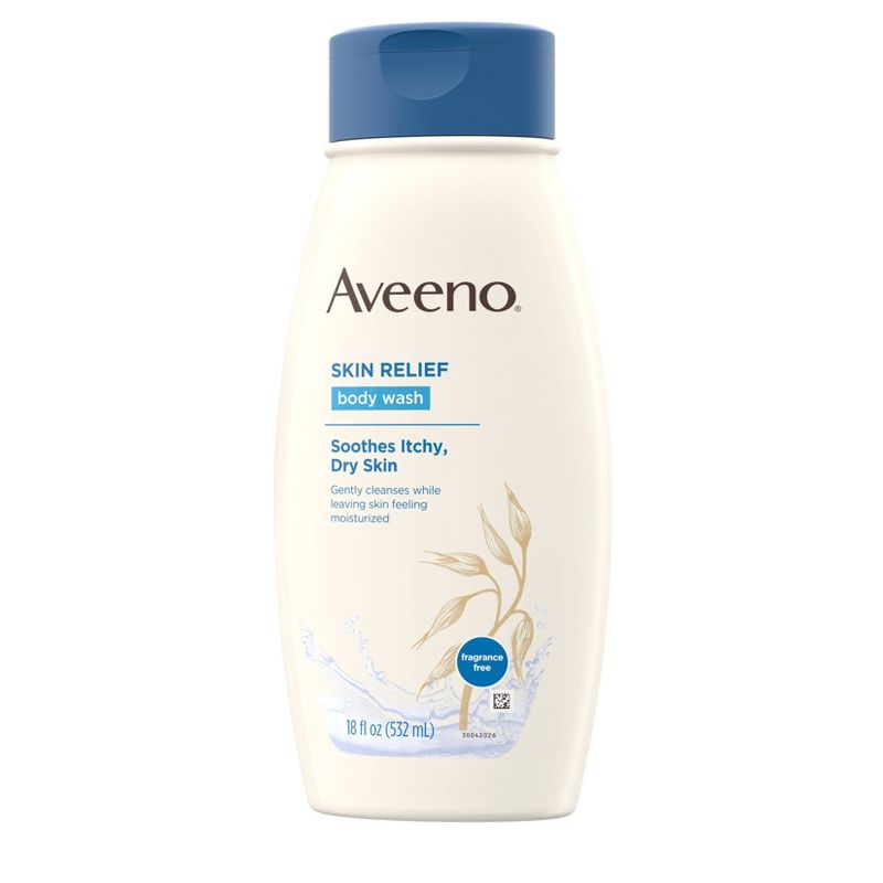 Aveeno Skin Relief Fragrance Free Body Wash for Dry Skin - 18floz