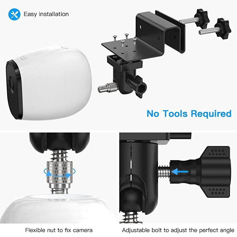 Gutter Mount for Arlo Ultra, Arlo Essential, eufy Cam and Other Arlo Cameras (Black, 2Pack by )