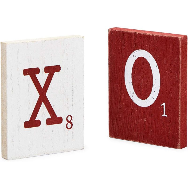 Farmlyn Creek 5 Pieces Wooden XOXO Letters with Stand, Valentine's Tabletop D'ecor