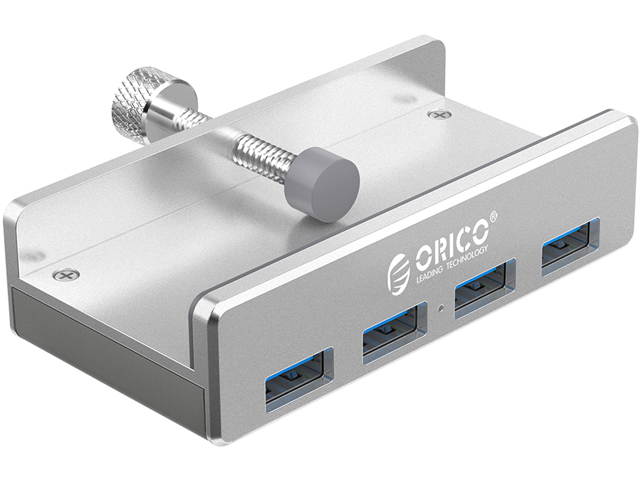 ORICO MH2AC-U3 Aluminum 2 Ports USB 3.0 Clip-type HUB With SD Card Reader For Desktop Laptop Clip Range 10-32mm With 4.95FT ( 1.5Meter) Date Cable - Silver
