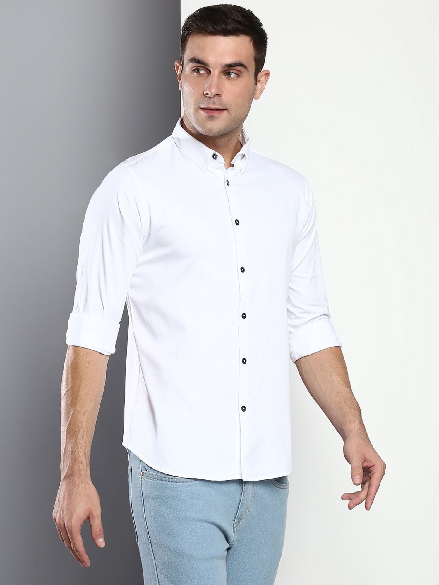 Dennis Lingo White  Slim Fit Shirt