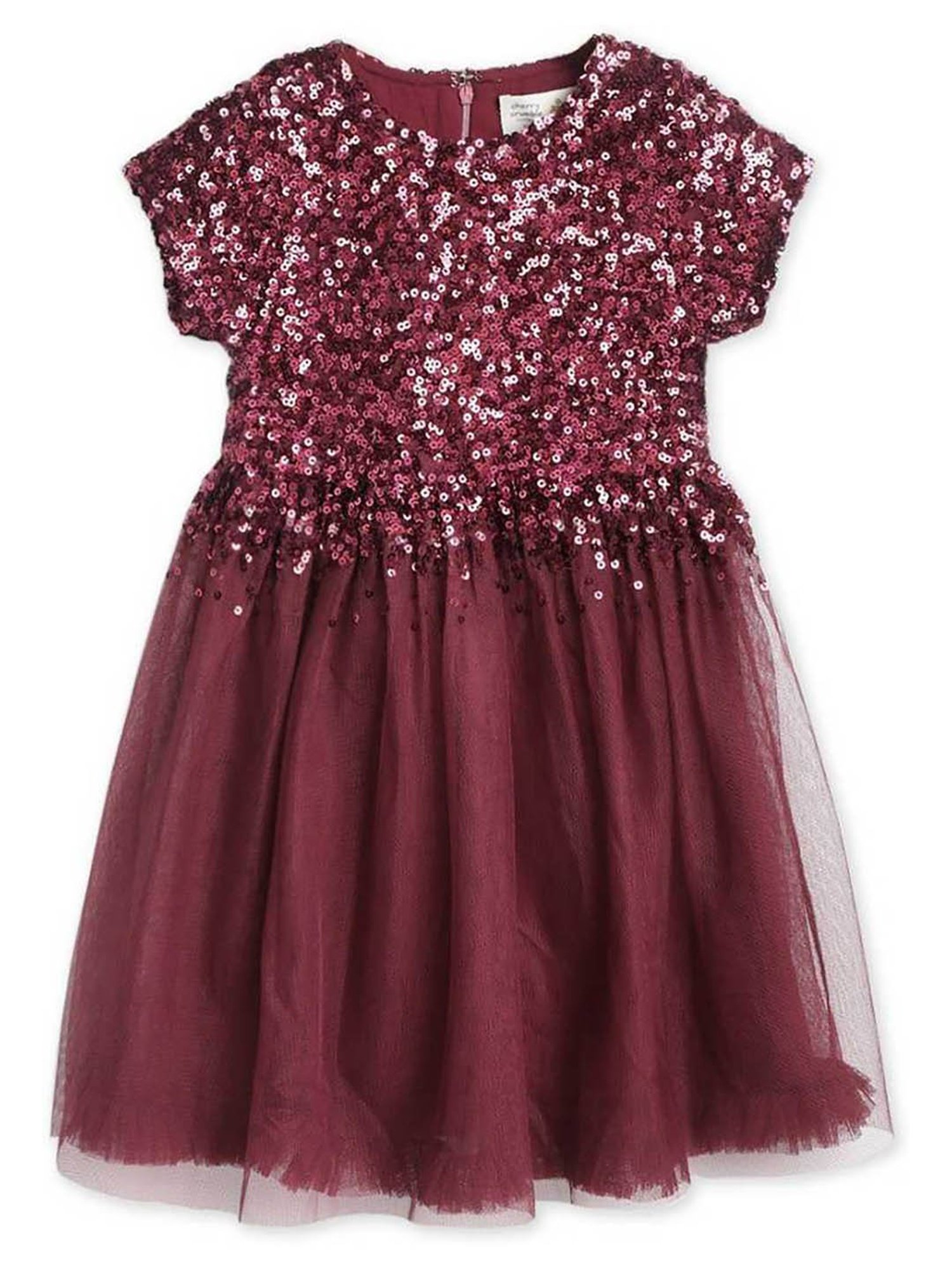 Cherry Crumble By Nitt Hyman Kids Maroon Embellished Dress