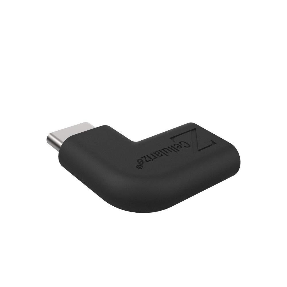 Cellularize Right Angle USB C Adapter (2 Pack, Black) Right & Left Angle 90 Degree USB 3.1 Type C Male to Female Extension Adapter (3A/10G) for Nintendo Switch, Laptop, Tablet, Mobile Phone