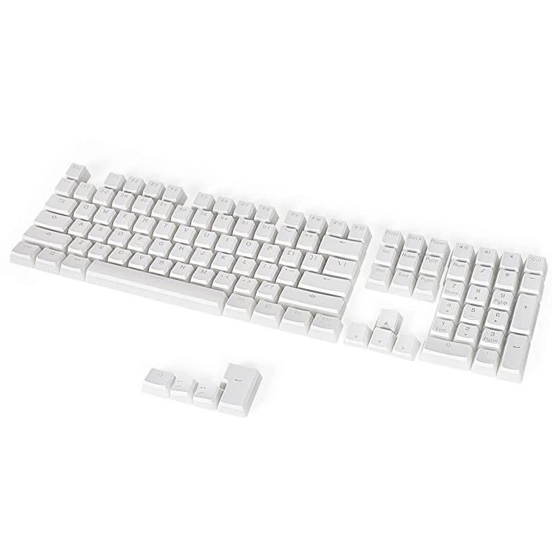 112 Double Shot PBT Pudding Keycap Set OEM Profile ANSI ISO Layout Backlit Keycaps with Translucent Layer for DIY MX Switches 606187 TKL104 RGB Mechanical Gaming Keyboard White